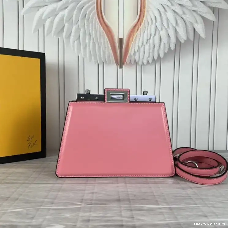 Vintage HOT Fendi Bag White In Mini Cut Calf Peekaboo Leather 0618